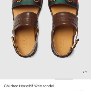 Gucci Kids Brown and Red Sandals